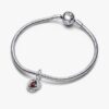 Red Eternity Circle Dangle Charm – Sterlingsilber
