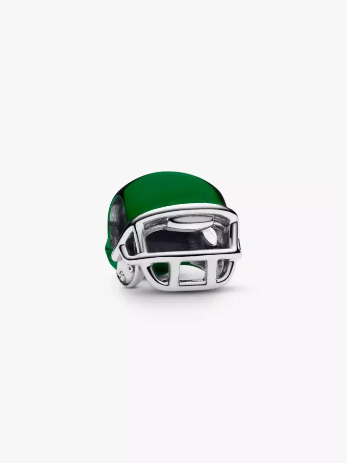 Grüner Football-Helm-Charm aus Sterlingsilber Grüner Football-Helm-Charm aus Sterlingsilber