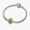 Grüner Mini-Murano-Glas-Charm aus Sterlingsilber Grüner Mini-Murano-Glas-Charm aus Sterlingsilber