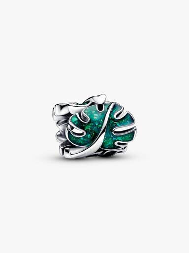 Grüner Monstera-Blätter-Charm – Sterlingsilber Grüner Monstera-Blätter-Charm – Sterlingsilber