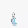 Doppel-Dangle-Charm „Halbmond“ aus Sterlingsilber Doppel-Dangle-Charm „Halbmond“ aus Sterlingsilber