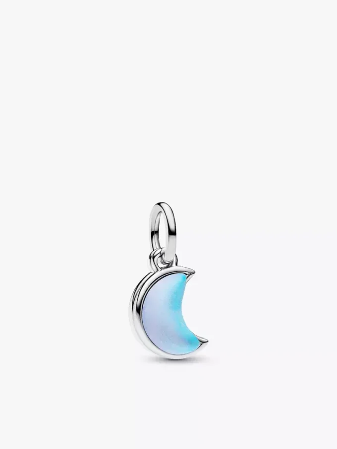 Doppel-Dangle-Charm „Halbmond“ aus Sterlingsilber Doppel-Dangle-Charm „Halbmond“ aus Sterlingsilber