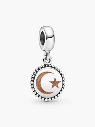 Halbmond-Stern-Dangle Charm aus Sterlingsilber Halbmond-Stern-Dangle Charm aus Sterlingsilber