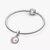 Halbmond-Stern-Dangle Charm aus Sterlingsilber Halbmond-Stern-Dangle Charm aus Sterlingsilber