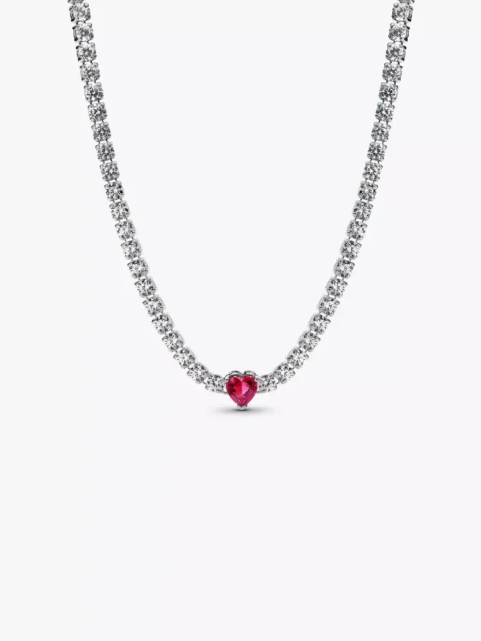 Halo-Herz-Choker aus Sterlingsilber