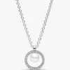 Halskette mit behandelten Süßwasser-Zuchtperlen und Pavé-Collier – Sterlingsilber