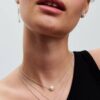 Halskette mit behandelten Süßwasser-Zuchtperlen und Pavé-Collier – Sterlingsilber
