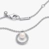 Halskette mit behandelten Süßwasser-Zuchtperlen und Pavé-Collier – Sterlingsilber