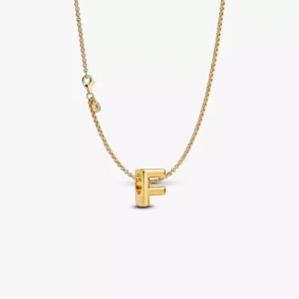 Halskette mit Buchstaben-F-Charm, 2er-Set