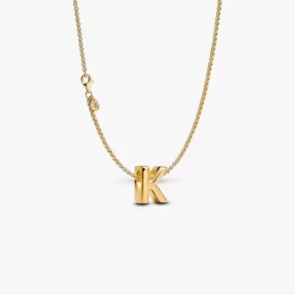 Halskette mit Buchstaben-K-Charm, 2 Stück