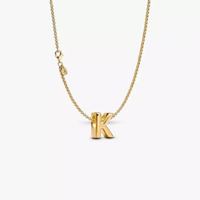 Halskette mit Buchstaben-K-Charm, 2 Stück Halskette mit Buchstaben-K-Charm, 2 Stück