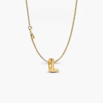 Halskette mit Buchstaben-L-Charm, 2 Stück