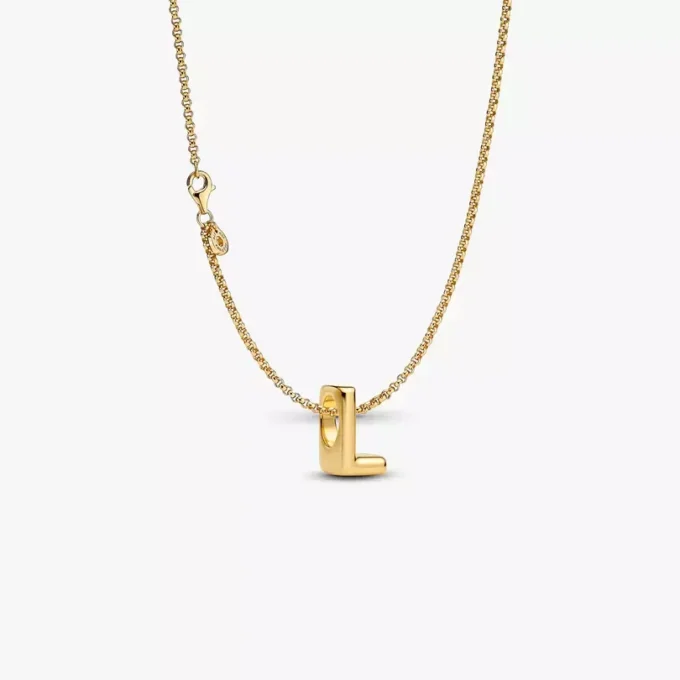Halskette mit Buchstaben-L-Charm, 2 Stück