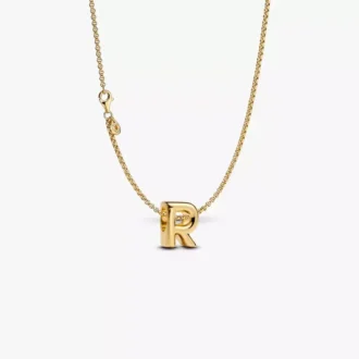Halskette mit Buchstaben-R-Charm, 2er-Set