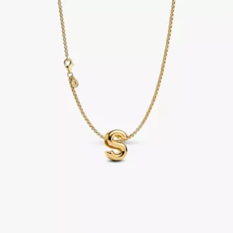 Halskette mit Buchstaben-S-Charm, 2er-Set