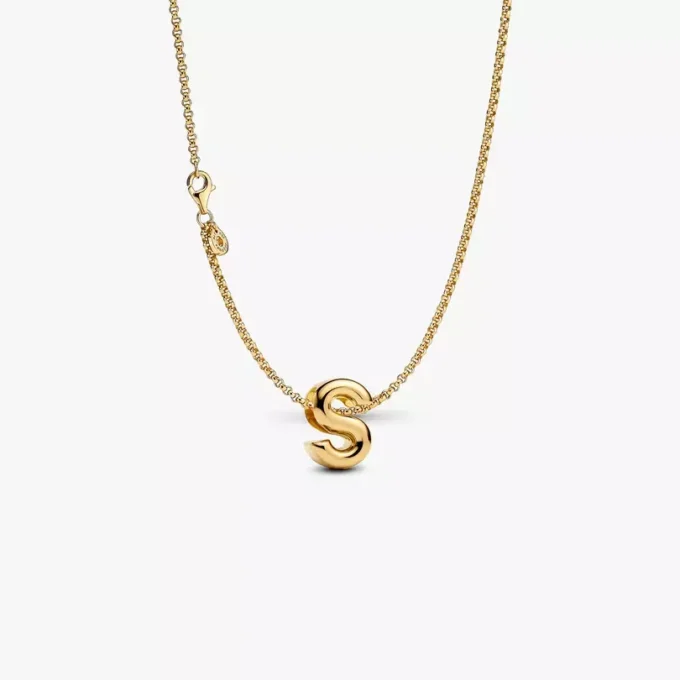 Halskette mit Buchstaben-S-Charm, 2er-Set Halskette mit Buchstaben-S-Charm, 2er-Set