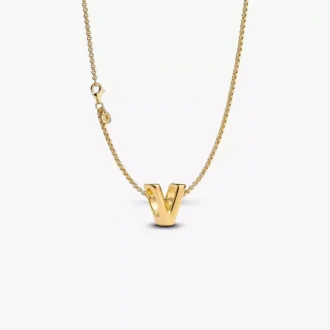 Halskette mit Buchstaben-V-Charm, 2 Stück
