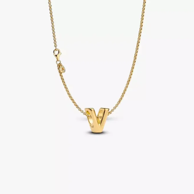 Halskette mit Buchstaben-V-Charm, 2 Stück Halskette mit Buchstaben-V-Charm, 2 Stück
