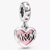 Hängender Herz-Dangle Charm „Mom“ aus Sterlingsilber Hängender Herz-Dangle Charm „Mom“ aus Sterlingsilber
