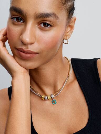 Halskette mit Nietenverschluss – Sterlingsilber Halskette mit Nietenverschluss – Sterlingsilber