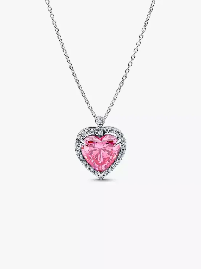 Set aus zwei rosa Herz-Halsketten