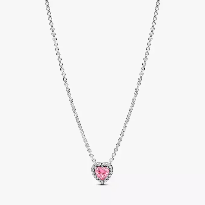 Set aus zwei rosa Herz-Halsketten