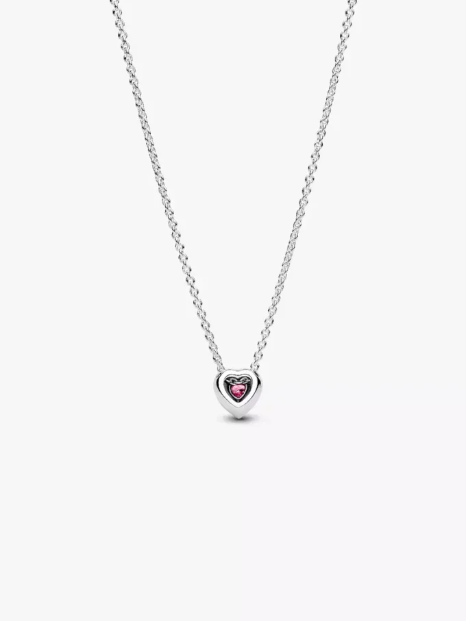 Halskette „Pink Elevated Heart“ aus Sterlingsilber Halskette „Pink Elevated Heart“ aus Sterlingsilber