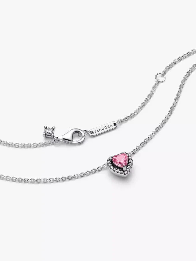 Halskette „Pink Elevated Heart“ aus Sterlingsilber Halskette „Pink Elevated Heart“ aus Sterlingsilber