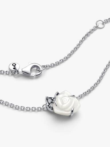 Halskette „White Rose in Bloom“ – Sterlingsilber Halskette „White Rose in Bloom“ – Sterlingsilber