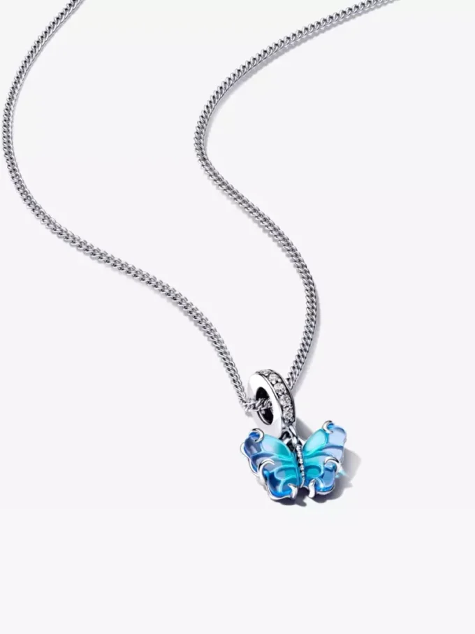 Halskettenset mit blauem Murano Glass-Schmetterling, 2er-Set Halskettenset mit blauem Murano Glass-Schmetterling, 2er-Set