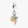 Hamsa, Allsehendes Auge & Feder Spirituality Dangle Charm – Sterlingsilber, 14-karätige Vergoldung, 14-karätige Roségoldvergoldung Hamsa, Allsehendes Auge & Feder Spirituality Dangle Charm – Sterlingsilber, 14-karätige Vergoldung, 14-karätige Roségoldvergoldung