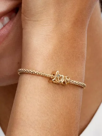Handgeschriebener Love-Charm, 14 Karat vergoldet