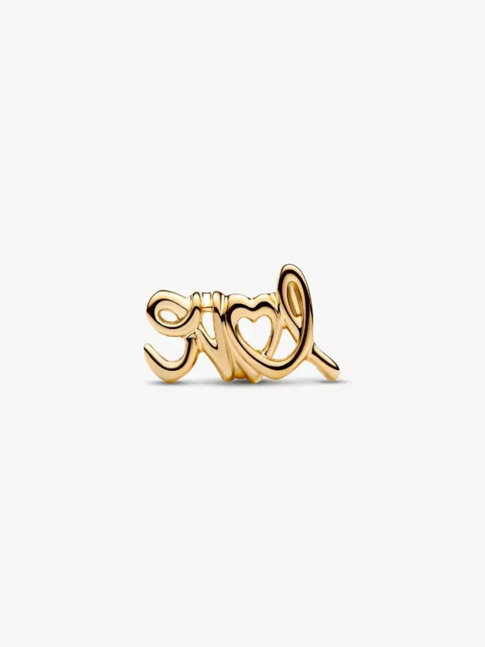 Handgeschriebener Love-Charm, 14 Karat vergoldet