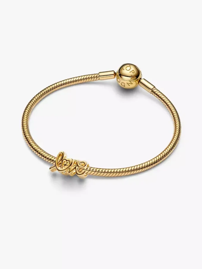 Handgeschriebener Love-Charm, 14 Karat vergoldet
