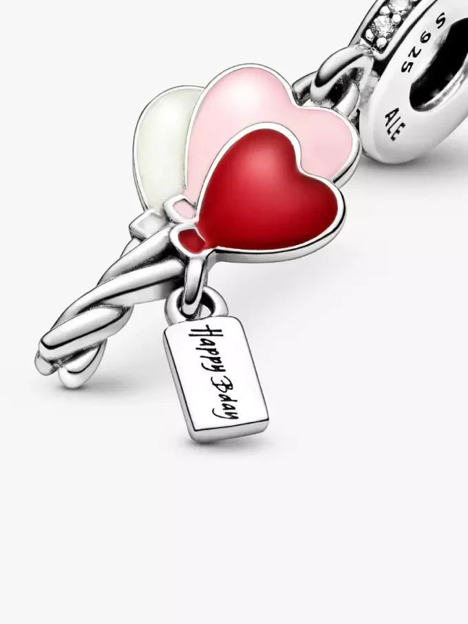 Happy Bday Balloon Dangle Charm aus Sterlingsilber Happy Bday Balloon Dangle Charm aus Sterlingsilber