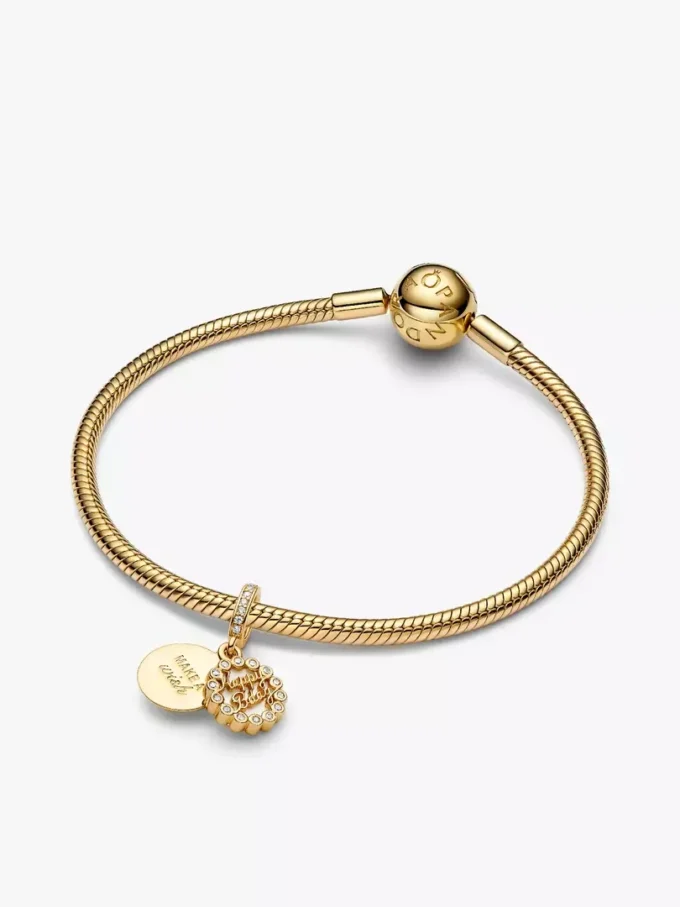 Happy Birthday Dangle Charm, 14 Karat vergoldet Happy Birthday Dangle Charm, 14 Karat vergoldet