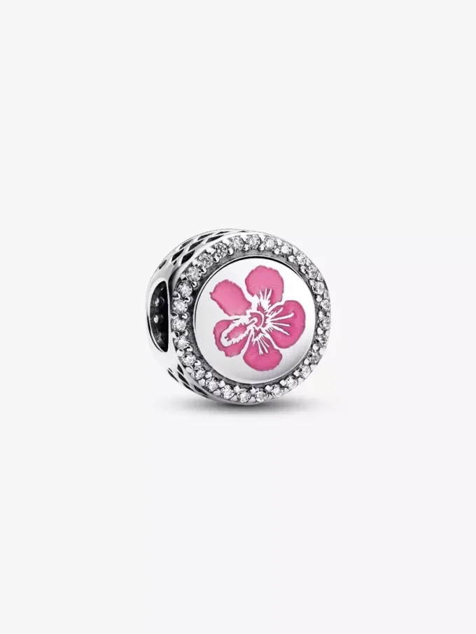 Hawaii-Hibiskusblüten-Charm aus Sterlingsilber