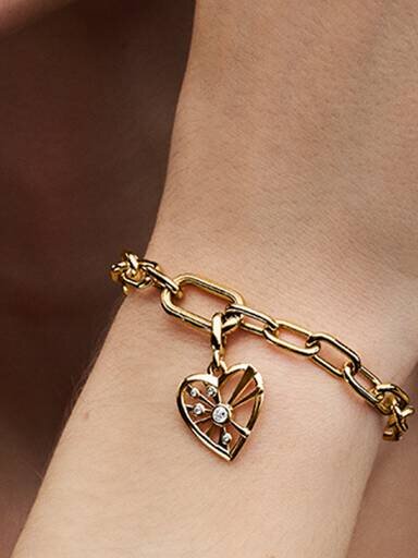 Heart & Rays Medaillon-Charm – 14-karätige Vergoldung Heart & Rays Medaillon-Charm – 14-karätige Vergoldung