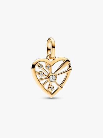 Heart & Rays Medaillon-Charm – 14-karätige Vergoldung