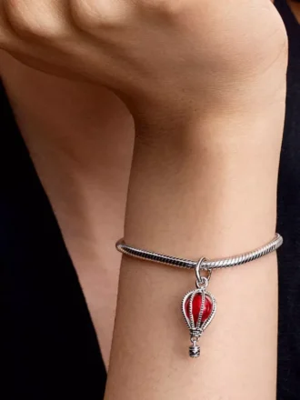 Heißluftballon-Dangle Charm aus Murano Glass und Sterlingsilber
