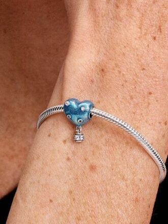 Heißluftballon-Herz-Charm – Sterlingsilber
