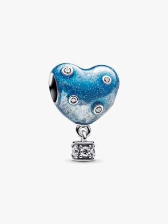 Heißluftballon-Herz-Charm – Sterlingsilber