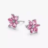 Herbarium funkelnde rosa Blumen-Ohrringe aus Sterlingsilber Herbarium funkelnde rosa Blumen-Ohrringe aus Sterlingsilber