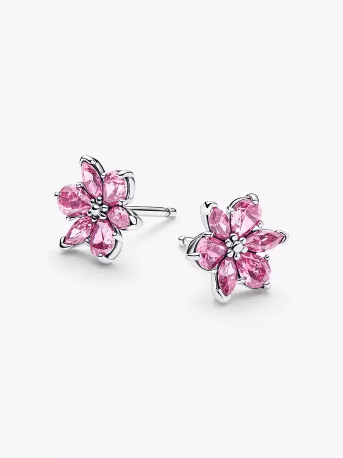 Herbarium funkelnde rosa Blumen-Ohrringe aus Sterlingsilber Herbarium funkelnde rosa Blumen-Ohrringe aus Sterlingsilber