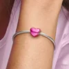 Herz-Charm aus Sterlingsilber in Metallic-Pink