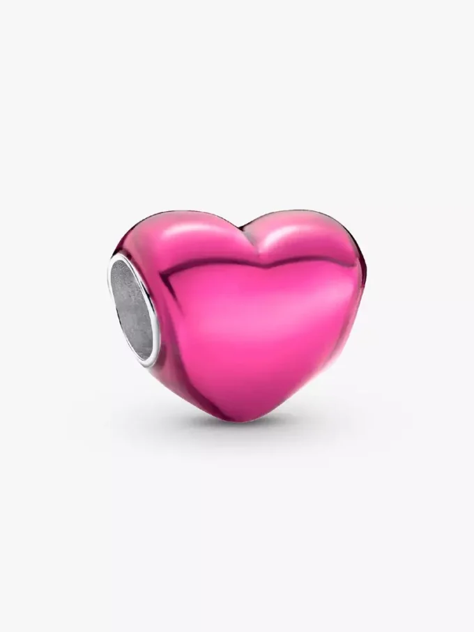 Herz-Charm aus Sterlingsilber in Metallic-Pink
