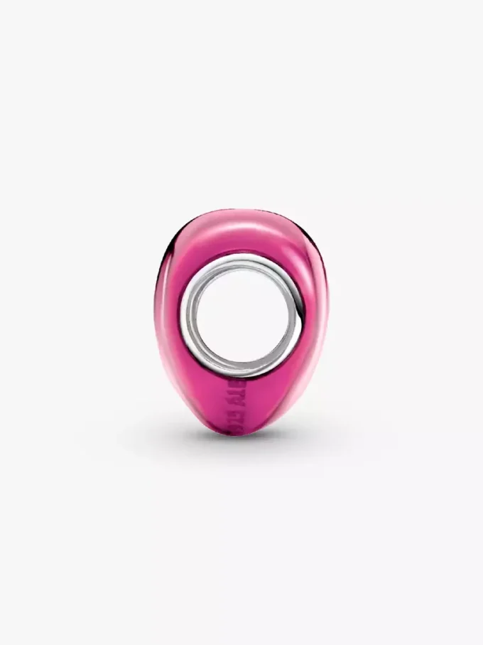 Herz-Charm aus Sterlingsilber in Metallic-Pink