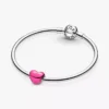 Herz-Charm aus Sterlingsilber in Metallic-Pink
