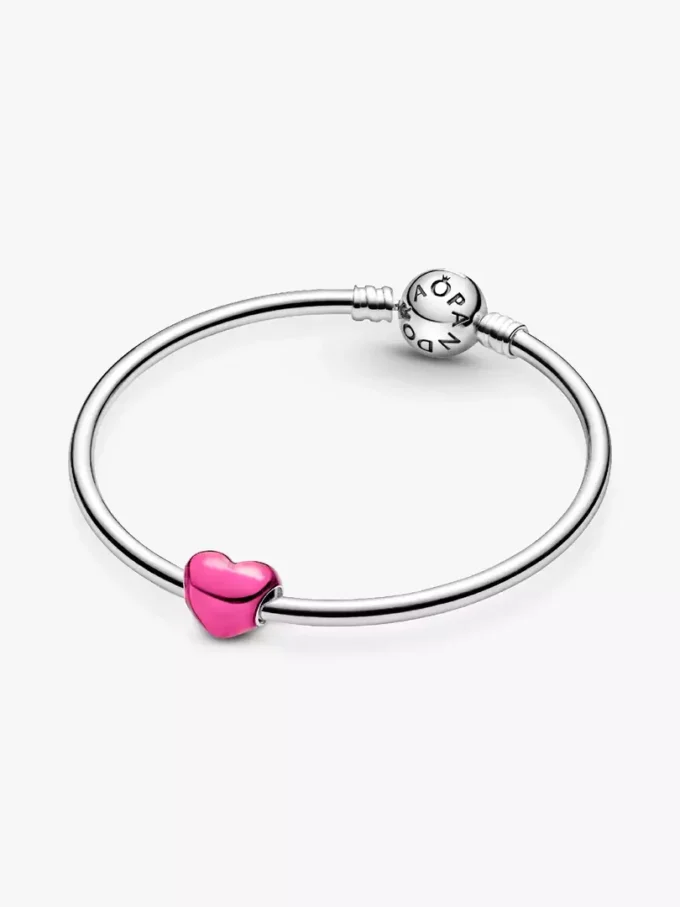 Herz-Charm aus Sterlingsilber in Metallic-Pink