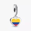 Herz-Charm mit kolumbianischer Flagge aus Sterlingsilber Herz-Charm mit kolumbianischer Flagge aus Sterlingsilber